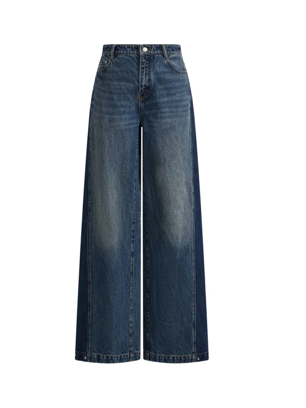 NWT- FABRIQUE Mia Two Tone Panel Jeans Denim - Picture 10 of 15